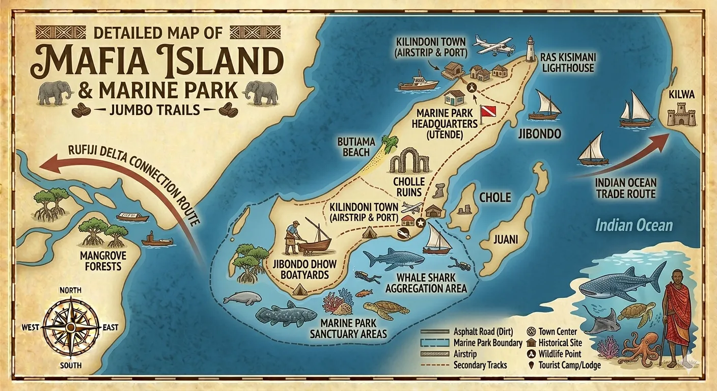 Illustrative map of Mafia Island